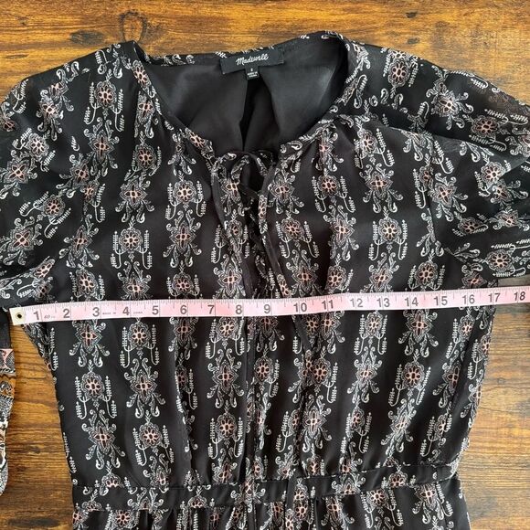 Madewell Lace-Up Fall Floral Dress Size 2 (XS) - Picture 6 of 7